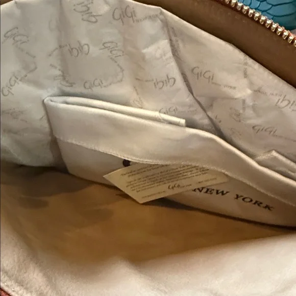 Gigi Newyork Women's Clutch Bag Set - Teal, Green, and Burnt Orange - Picture 5 of 11